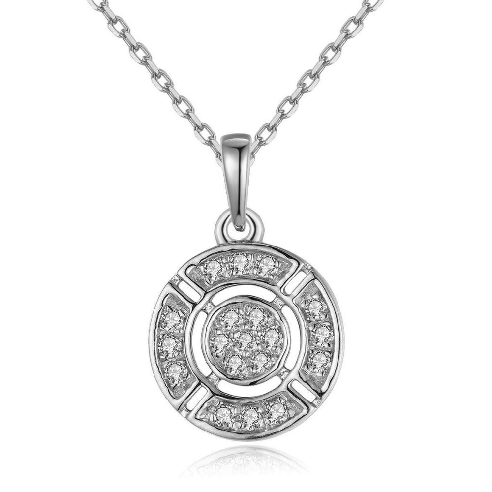 Real Diamond Little Round Pendant White Gold